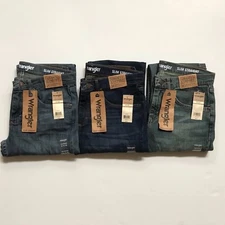 NWT Wrangler Men's Advanced Comfort Slim Straight Denim Jeans Pants All Sizes