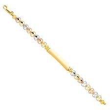 Gold 14K Tri Color Gold Baby ID Bracelet - 6"