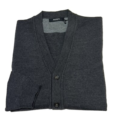 ALPHA STUDIO Herren Strickjacke dunkelgrau mit Knöpfen Slim Fit Mod. AU-6024E 100%