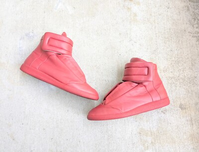 Maison Margiela Future Red Men 9 42 Leather High Top Sneakers Shoes Designer