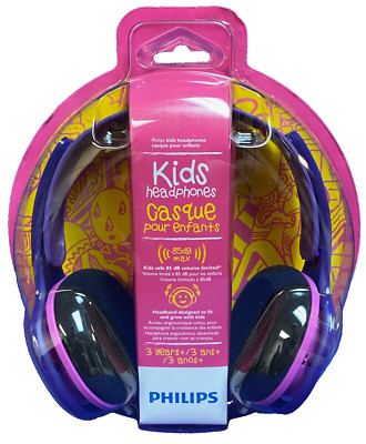 Philips SHK2000PK-Kids Headphones-Volume Limited Kids On-Ear Headphones-NEW