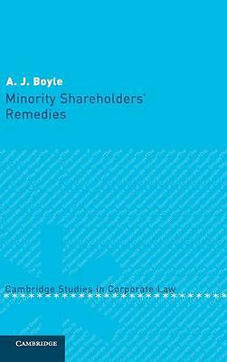 Minority Shareholders' Remedies Boyle Hardback Cambridge University Press