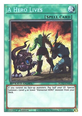 A387 YUGIOH SPELL CARD A HERO LIVES SGX2-ENA16