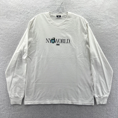 Kith Shirt Small Men Relaxed New York NYC World White Long Sleeve