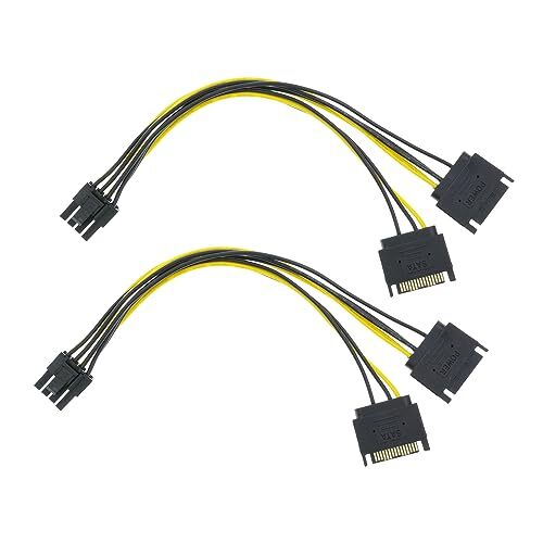 Cavo Alimentazione Scheda Video Doppia SATA A 8 Pin (6+2) 22 Cm - Adattatore Di Corrente Per GPU ASUS, MSI, Gigabyte - 3