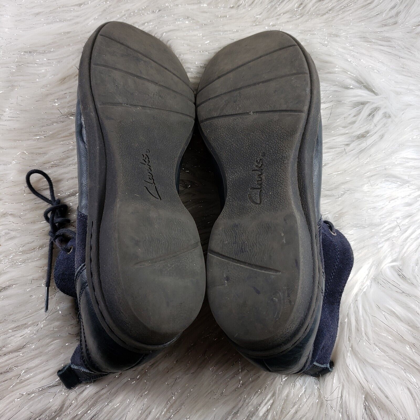 CLARKS COLLECTION Soft Cushion Gray Blue Leather … - image 6