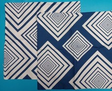 2 taies d'oreiller bleu et blanc