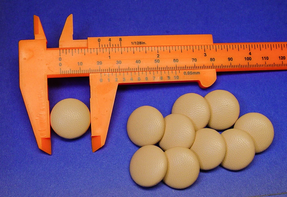 10 MADE IN USA peachy beige tone soft genuine leather jacket buttons 20mm 13/16" - Image 4 of 4