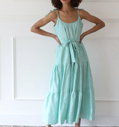 Mille Travel Maui Tiered Linen Maxi Dress Green Striped sz Small Loose fit NWT | eBay Mille Travel Maui Tiered Linen Maxi Dress Green Striped sz Small Loose fit NWT | eBay