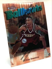 Allen Iverson #57 BALLHAWKS w/Protector Topps Finest 1997 FAST SHIPPING! 76ers 