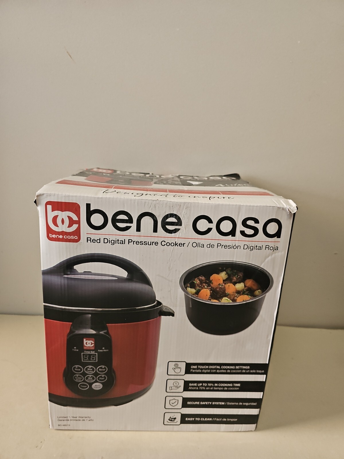 Bene Casa 900W 4L Digital Electric 4 in 1 Pressure Rice Slow Cooker