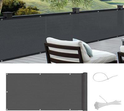 Frangivista Per Balcone COOL AREA - PES Impermeabile, Anti-UV, 75x400cm, Colore Antracite