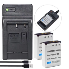 2x Battery For Fujifilm NP-85  NP-170 NP170 BC-85 BC-85A CB-170 CB170 +Charger