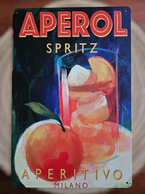   Blechschild Metallschild Aperol Spritz Partyhütte Bar Männerhöhle Tin Sign