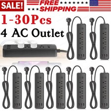 Wall Mountable USB Surge Protector Power Strip 3 USB Ports 4 Outlet Plugs Lot