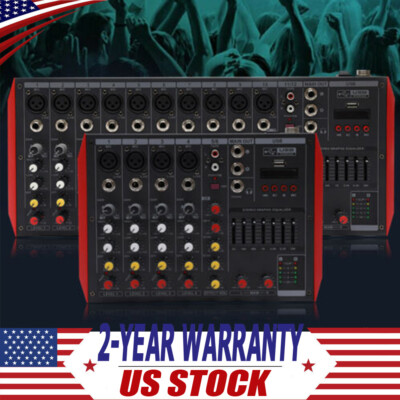 6/12 Channel Live Audio Mixer Bluetooth DJ Sound Studio Mixing Console Amplifier