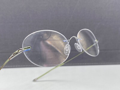 Silhouette Brille Herren Damen Rund Oval Silber Grün Titan Randlos 6616