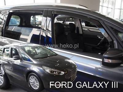 Déflecteurs D'air HEKO Pour Ford Galaxy III 5 Portes (2015-2023) - 4 Pièces, Teintés Fumé - Réduction Bruit Et Aération