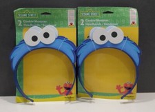Lot 2 Sesame Street Cookie Monster Headband 2 Pack Foam Kids Birthday Party