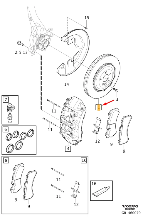 VOLVO V60 MK2 Front Left Brake Disc Kit 32142492 NEW GENUINE | eBay