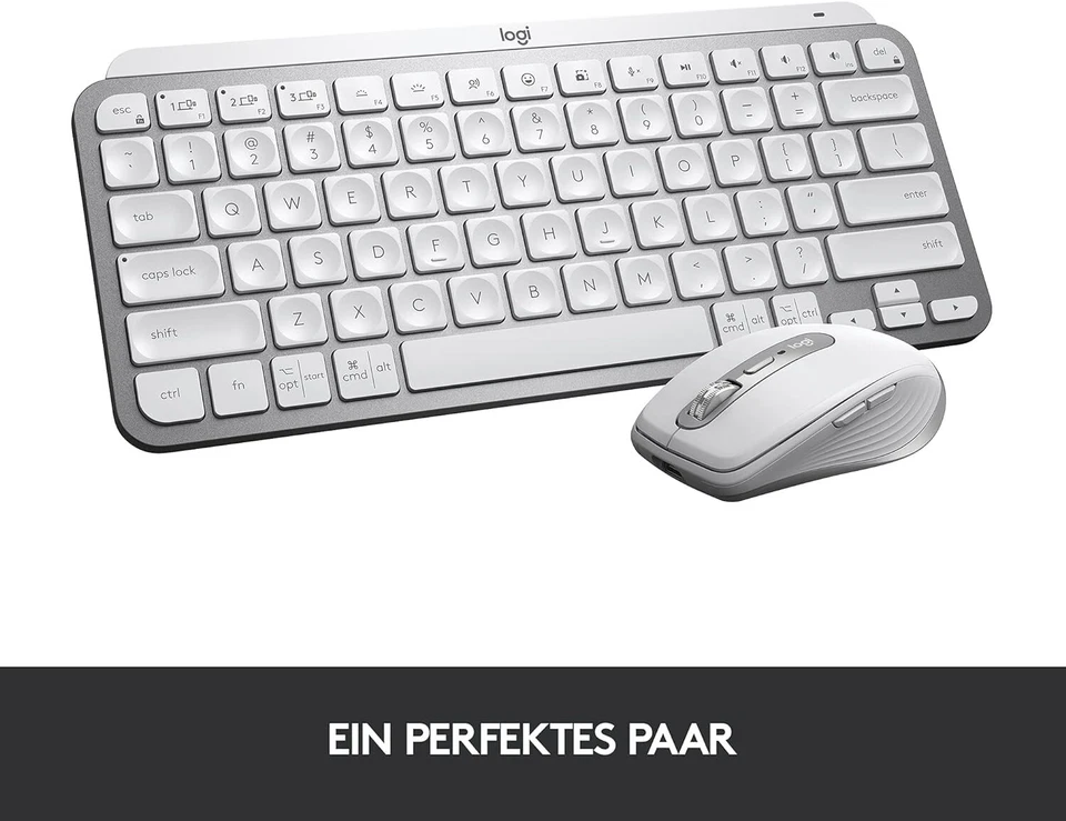 Logitech MX Keys Mini Kabellose Tastatur, Pale Grey, WEIß, SCHWEIZ  #GBR - Bild 2 von 4