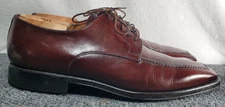$1500 Santoni Brown Leather Derby Burnished Lace-Up Size US 12 D (UK 11) Patina