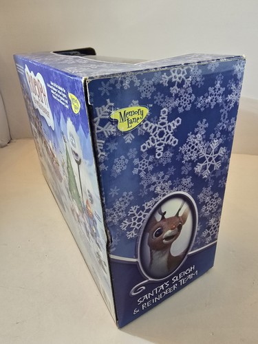 Rudolph Santa's Sleigh and Reindeer Team Playset 2004 Memory Lane Box Sealed. - Bild 6 von 11