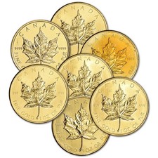 Canada Gold Maple Leaf 1 oz $50 - Random Year - Impaired 4614.60 per troy oz