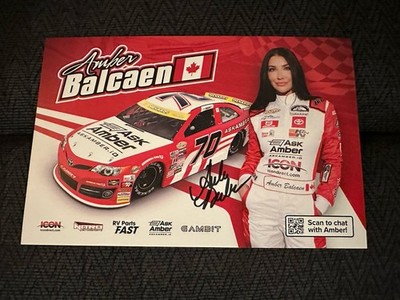 Amber Balcaen Signed Promo Hero Card Autographed 2025 Arca Stock Car Racing