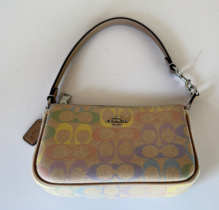 Coach Nolita 19 In Rainbow Signature Canvas cdc38 Silver Sand for