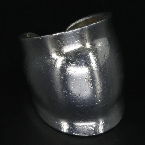 VTG Sterling Silver MEXICO Modern Solid Dome Statement Cuff Ring Size 7.5 - 11g