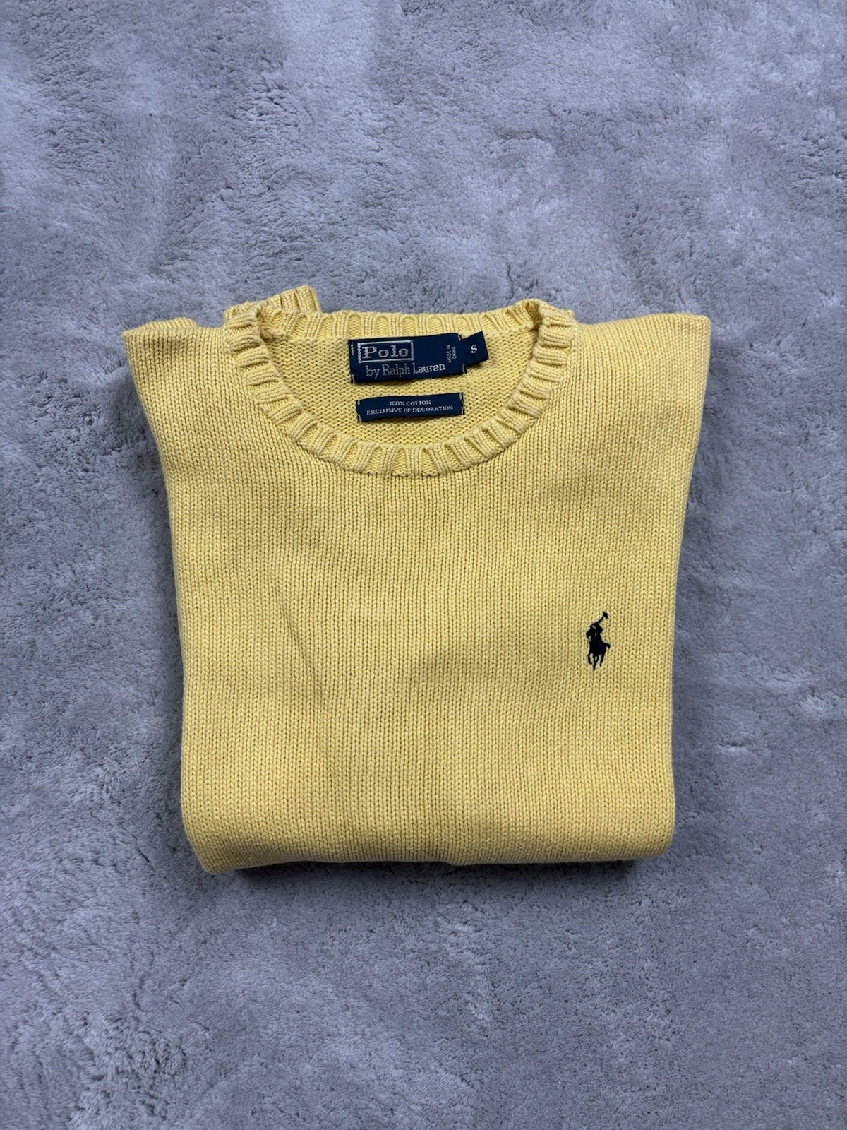 Vintage Ralph Lauren Heavy Knit Crewneck Sweater | S | Yellow | image 3