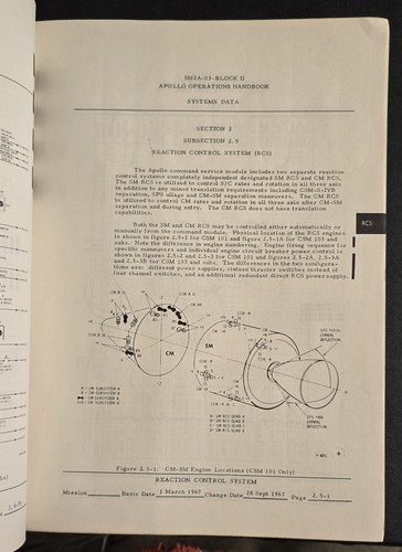 APOLLO SPACECRAFT NASA ROCKET FLIGHT MOON OPERATIONS HANDBOOK AMERICAN HISTORY