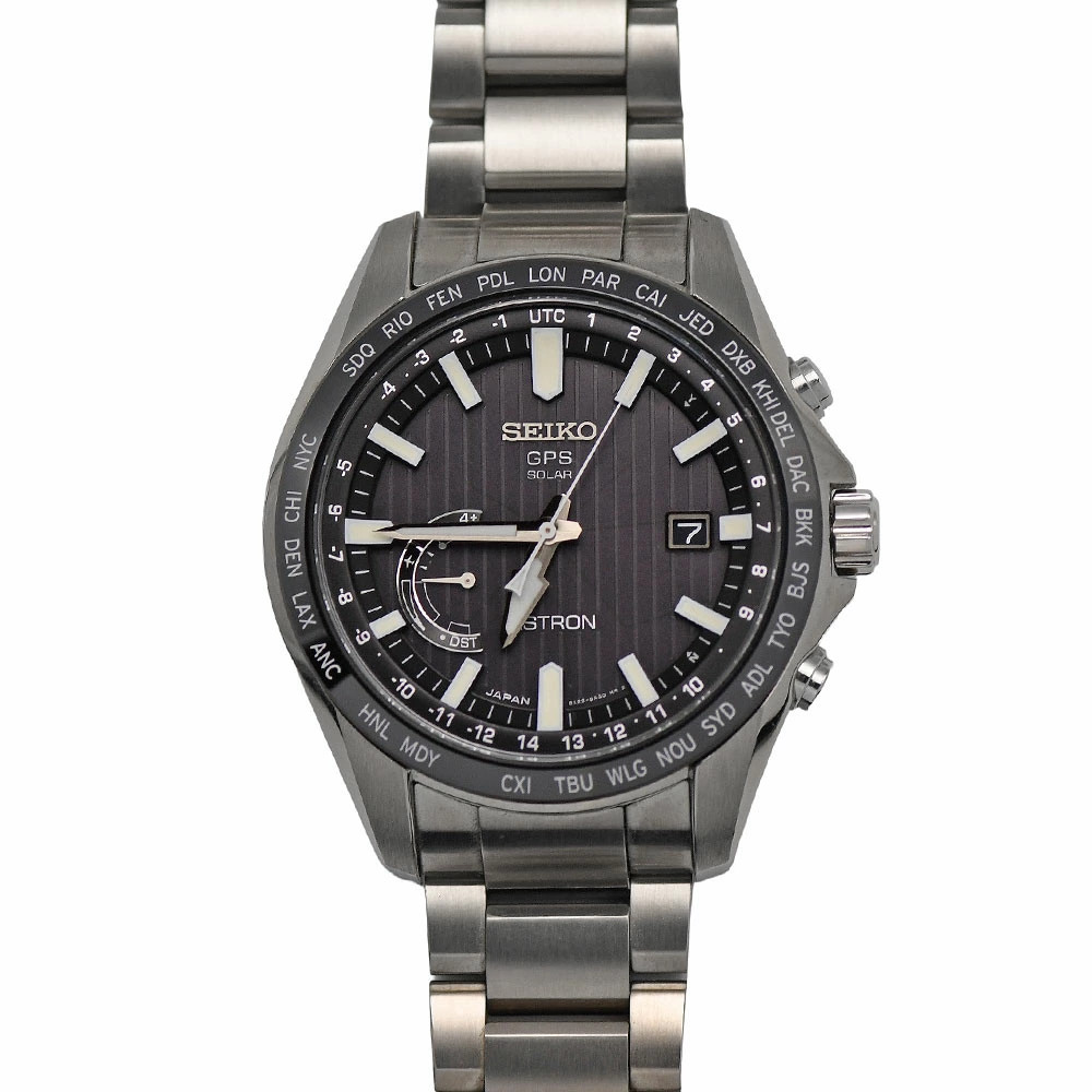 SEIKO WORLD TIME SOLAR 箱付き Seiko Astron 8X Series World Time SBXB161 Solar GPS Men's Watch