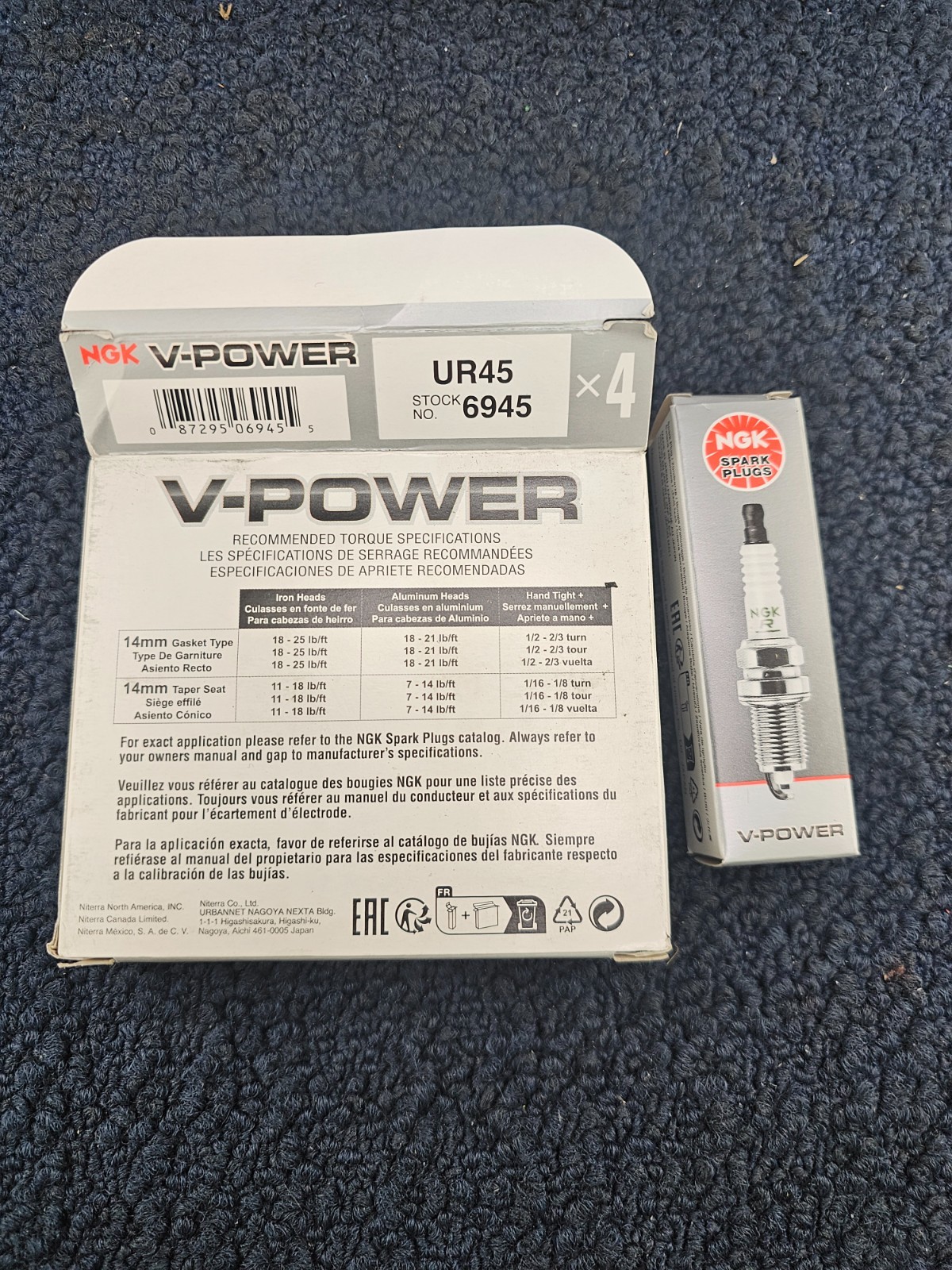QTY 8 NGK UR45 6945 Spark Plugs Fits 1996 Ford Bronco F-150 E-150 Econoline