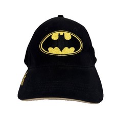 Vintage Six Flags Batman Black  Yellow Adjustable Hat Embroidered