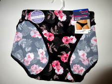 Maidenform BIKINI panties Barely There invisible Black Pink floral Nylon  XL/8