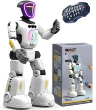 Robot Toy for Kids, Voice Recording Playback Remote Control Robot, LED Faces...