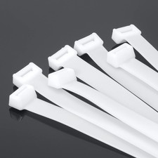 Armpow 32in White Cable Zip Ties, 15 Pcs, Heavy Duty, 440 LBS, Outdoor Indoor