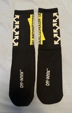 OFF-WHITE Socks Black White Arrows Logo One Size NWT Streetwear Virgil Abloh New
