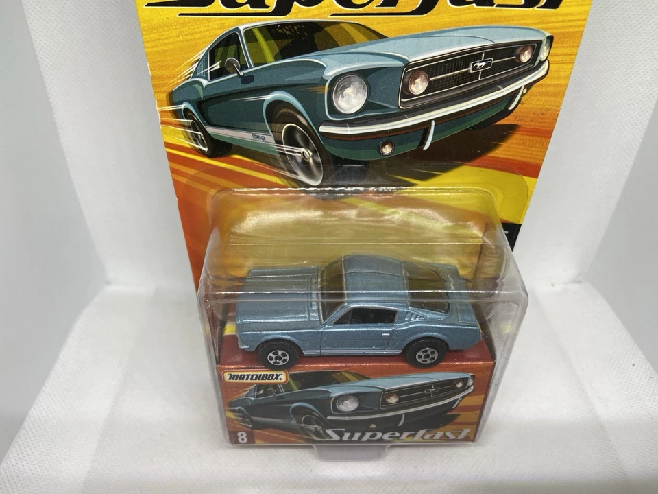 Matchbox-SUPERFAST-1965 MUSTANG GT-BLUE- #8-2005-SEALED ON CARD- - Image 2 of 4