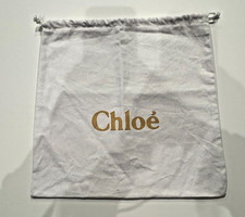 Authentic Ivory Gold Chlo Storage Travel Dust Bag 12" x 12" Drawstring EUC
