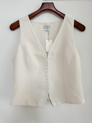 NWT Aritzia Wilfred Attire Vest Crepette Size 8 Light Birch | eBay