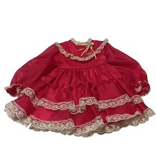 Vintage Martha's Miniatures Girls Size 2T Pageant Circle Dress Pink Lace Ruffles