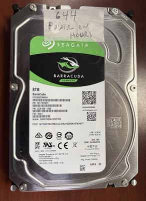 8TB Seagate Barracuda Compute ST8000M004 3.5'' SATA 7200 RPM 644 P. On Hours