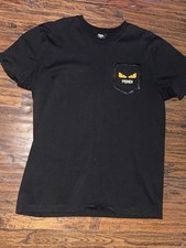 Fendi CLASSIC T Shirt Mens XL Black Excellent Italy