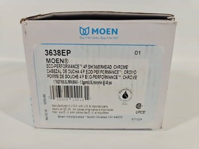 NEW Moen 3638EP Eco-Performance 1.75 GPM Multi Function Shower Head Chrome