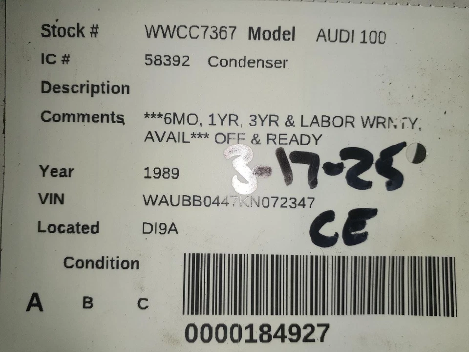 Condensador CA compatível com 89-91 AUDI 100 597982 - Imagem 4 de 4