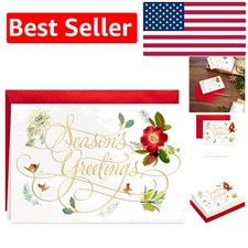 Floral Season's Greetings: Elegant Boxed Holiday Cards - 40 Cards with Envelopes