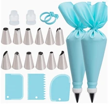 Piping Bags and Tips Set Cake Decorating Kit with Icing Tools & Scrapers